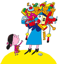  À quoi on joue ou comment bien choisir un jeu pour son enfant - Supplément pour les parents Pomme d'Api - Octobre 2014 - Illustrations Pierre Fouillet.
