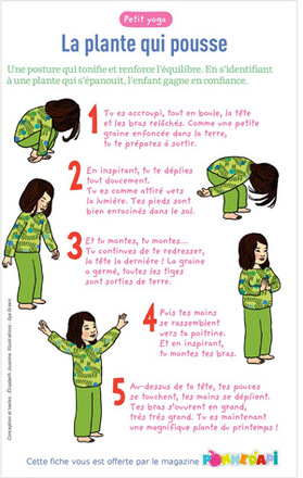 Téléchargez “Le petit yoga : la plante qui pousse”. Conception et textes : Élisabeth Jouanne. Illustrations : Ilya Green. Supplément pour les parents, Pomme d'api, avril 2016.