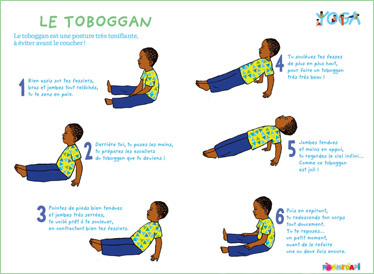 Yoga : cinq postures faciles pour un atelier yoga en famille - Supplément pour les parents du magazine Pomme d'Api de mai 2015 - Illustrations Ilya Green