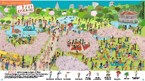 Double page de la rubrique Les Kiskache