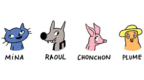 Mina, Raoul, Chonchon et Plume, les p'tits philosophes