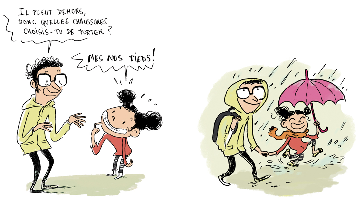 Éducation : comment affirmer son autorité avec bienveillance ? - Illustration : Marie De Monti, supplément pour les parents du magazine Pomme d’Api de mai 2017