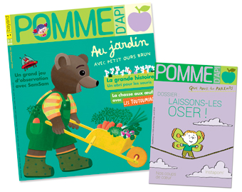 Couverture du magazine Pomme d'Api n°626 (avril 2018) et son supplément pour les parents