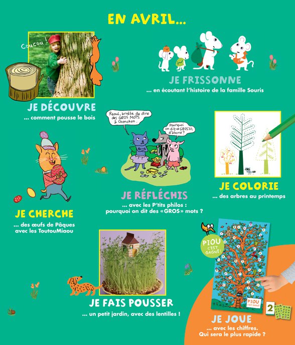 Au sommaire du magazine Pomme d'Api n°626, avril 2018