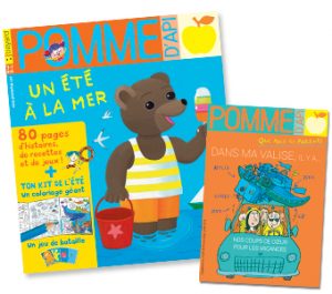 Couverture du magazine Pomme d'Api n°629 (juillet 2018) et son supplément pour les parents