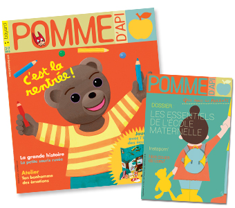 Couverture du magazine Pomme d'Api n°631, septembre 2018, et son supplément pour les parents