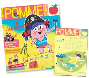 Couverture du magazine Pomme d'Api n°630, août 2018, et son supplément pour les parents