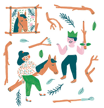 “À l'école de la nature”, supplément pour les parents du magazine Pomme d'Api n°638, avril 2019. Texte : Anne Bideault. Illustrations : Chloé Perarnau.