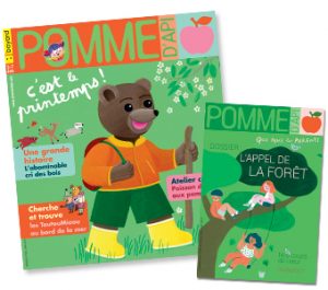 Couverture du magazine Pomme d'Api n°638, avril 2019, et son supplément pour les parents.