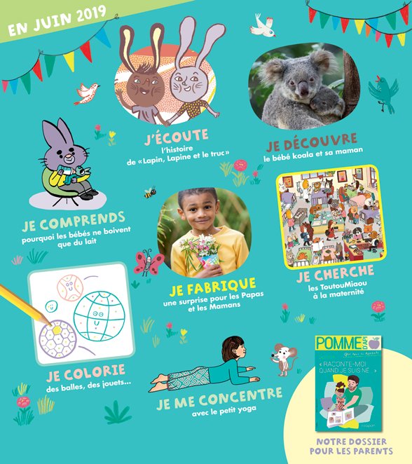 Sommaire du magazine Pomme d'Api n°640, juin 2019.