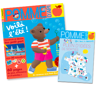 Couverture du magazine Pomme d'Api et son supplément pour les parents, n°641, juillet 2019