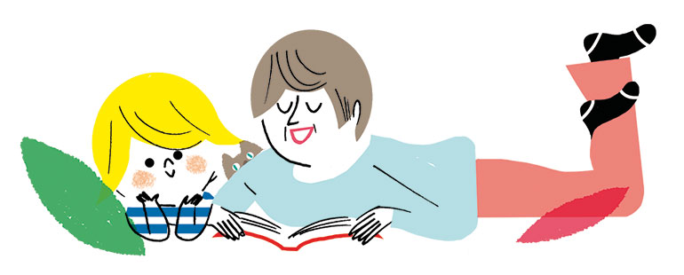 “Lire avec son enfant, pourquoi c'est important”, supplément pour les parents du magazine Pomme d'Api n°647, janvier 2020. Texte : Joséphine Lebard. Illustrations : Sophie Bouxom.