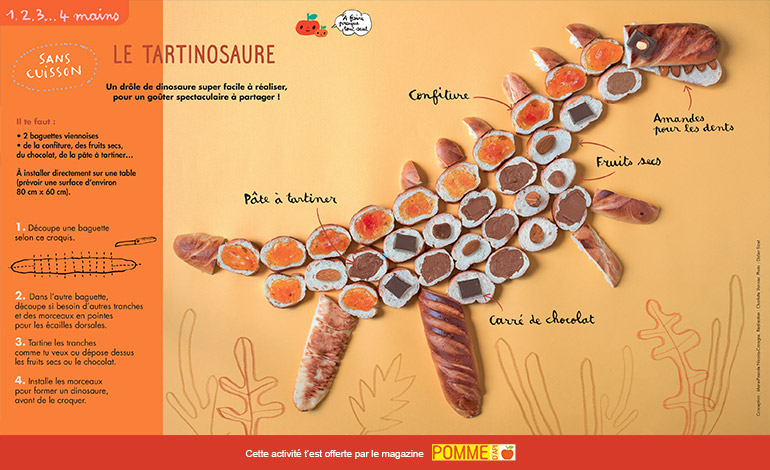 Bricolage : tartinosaure Pomme d'Api n°632 octobre 2018