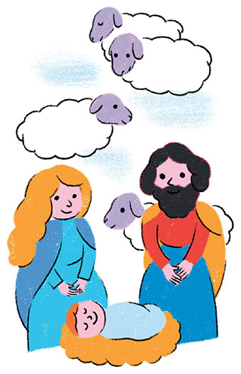 “La crèche de Noël : tradition culturelle ou symbole chrétien ?”, supplément pour les parents du  magazine Pomme d’Api n°658, décembre 2020. Texte : Anne Bideault.  Illustrations : Claire Perret.