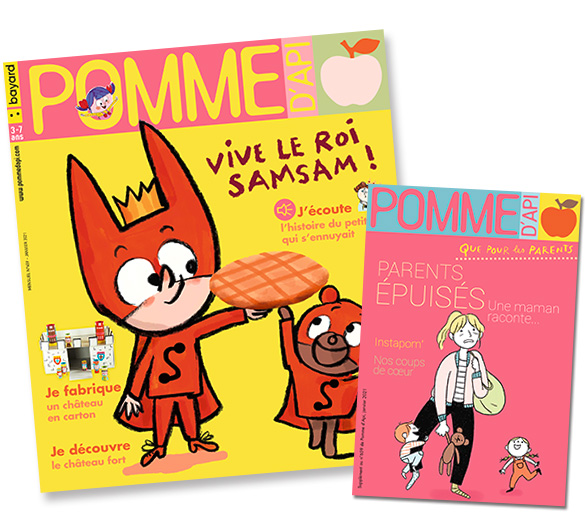 Couverture du magazine Pomme d'Api et son supplément pour les parents, n°659, janvier 2021