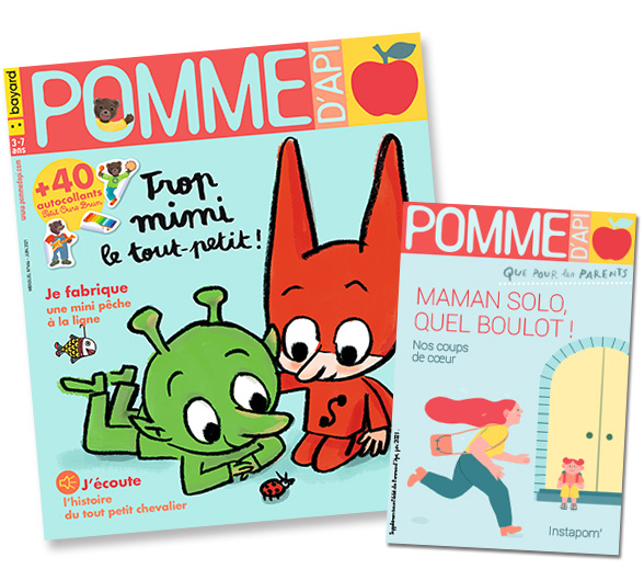 Couverture du magazine Pomme d'Api, et son supplément pour les parents, n°664, juin 2021