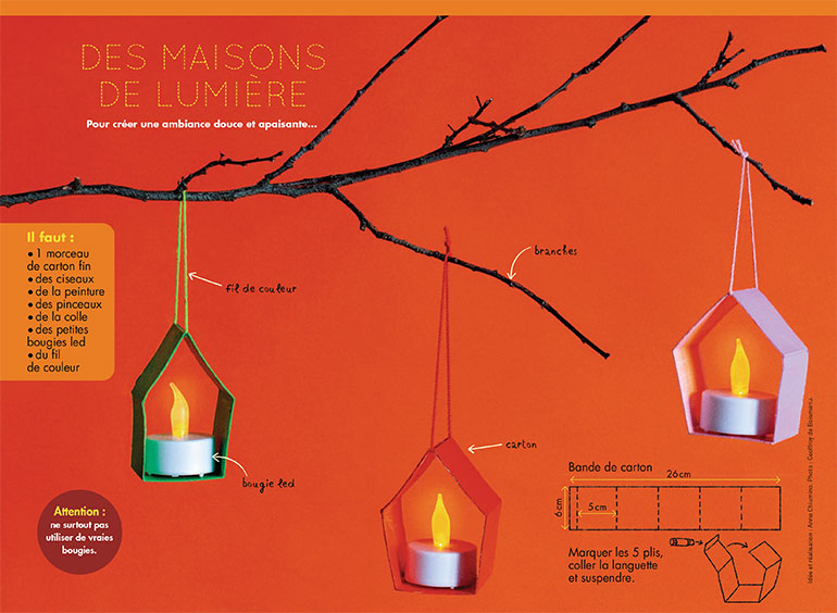 © “Bricolage de Noël : des maisons de lumière”, Pomme d'Api n°670, décembre 2021. Photo : Geoffroy de Boismenu. 