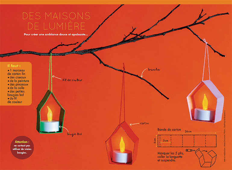 © “Bricolage de Noël : des maisons de lumière”, Pomme d'Api n°670, décembre 2021. Photo : Geoffroy de Boismenu. 