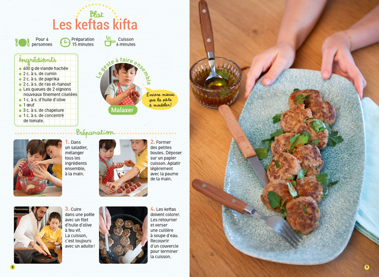 “Plat : les keftas kifta de Grégory Cohen”, supplément pour les parents du magazine Pomme d'Api n°677, juillet 2022. Photos : Benoît Teillet.