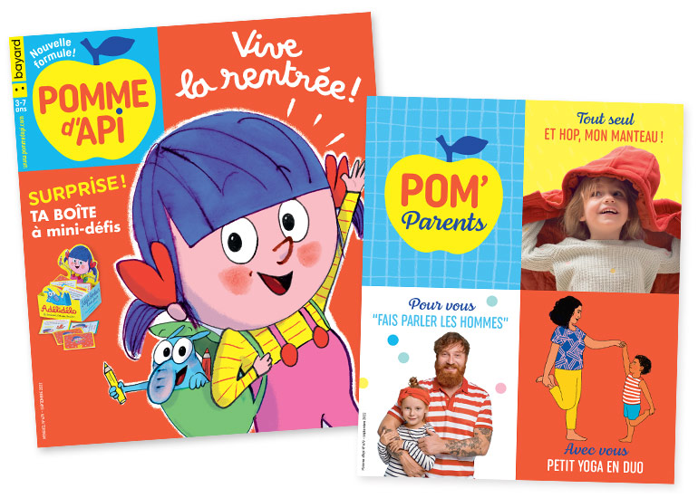 Couverture du magazine Pomme d'Api n°679, septembre 2022 - Vive la rentrée ! Supplément pour les parents : Tout seul, eh hop, j'enfile mon manteau ! - Podcast “Fais parler les hommes” - Petit yoga à faire avec votre enfant