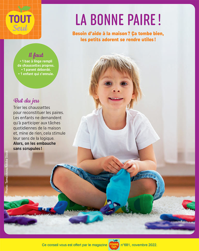 La bonne paire !, supplément pour les parents du magazine Pomme d'Api n°681, novembre 2022. Photo : Tomsickova/Adobe Stock.