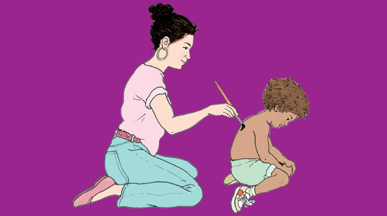 © Illustration : Alice Gravier. Petits massages en famille, supplément pour les parents du magazine Pomme d'Api n°681, novembre 2022.