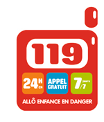 Une question, 119 Allô Enfance en danger (24 h/24 et 7 jours sur 7).