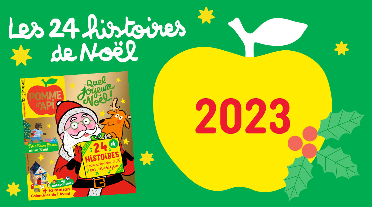 Le magazine Pomme d’Api vous donne rendez-vous chaque jour, du 1er au 24 décembre pour écouter en famille un nouvel épisode du conte musical “Pipo et la maison abandonnée”. Une histoire écrite par Marine Gérald, Marie-Pascale Nicolas Cocagne et Mariane Olivier, mise en musique par Vincent Carenzi et lue par Pierre-François Garel pour le magazine Pomme d’Api de décembre 2023.