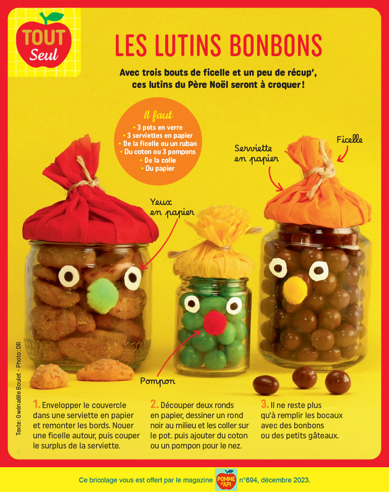 Les lutins bonbons, supplément pour les parents du magazine Pomme d'Api n°694, décembre 2023. Photo : DR.