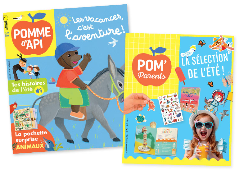 Couverture et sommaire du magazine Pomme d'Api n°714, août 2025.